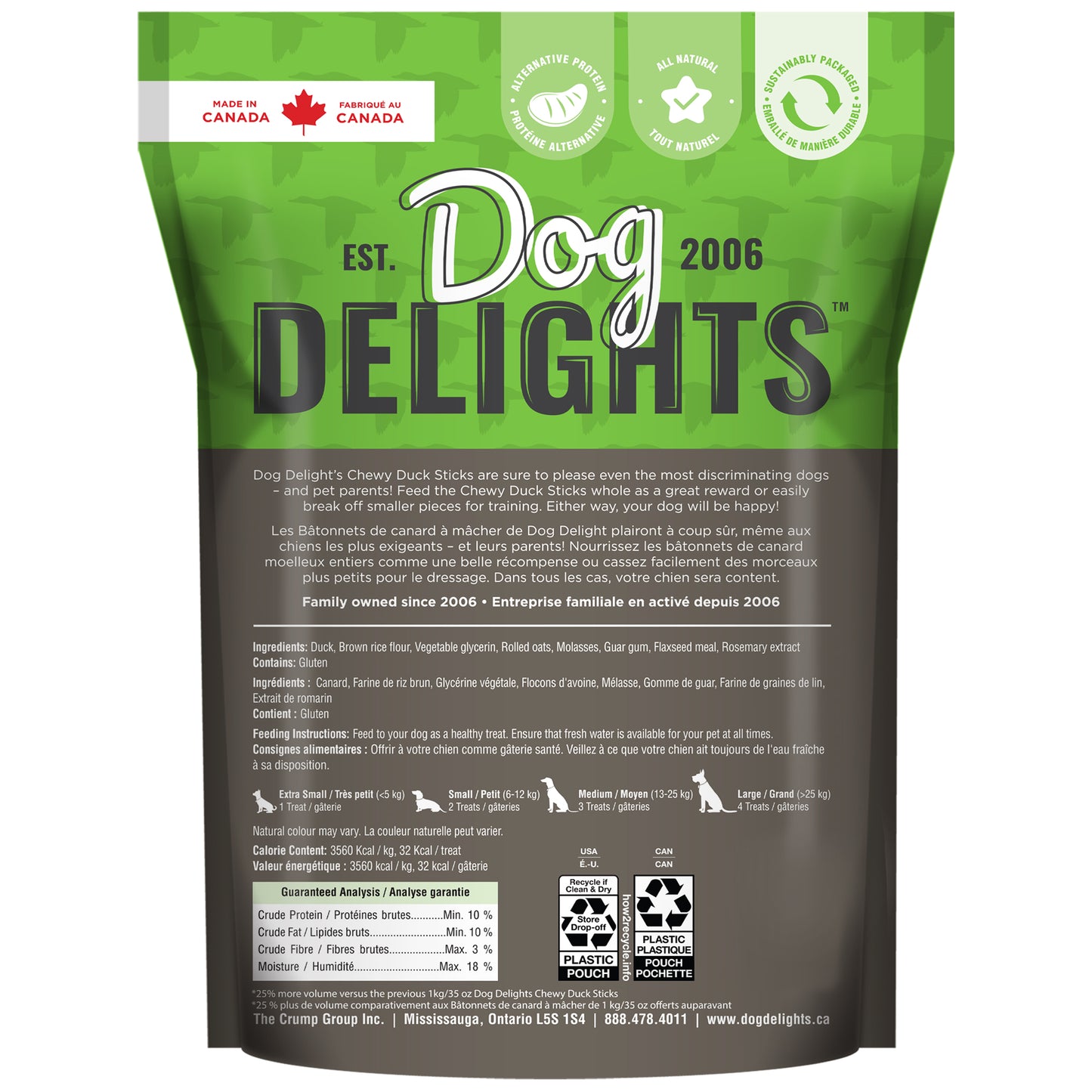 Chewy Duck Sticks - 1.25kg