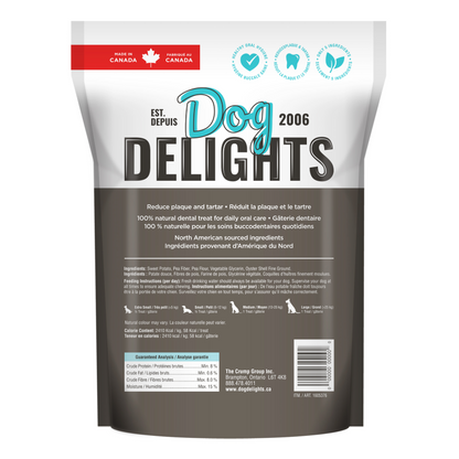 Chewy Performance Sticks - Natural Dental Dog Treats Bag Back  | Dog Delights